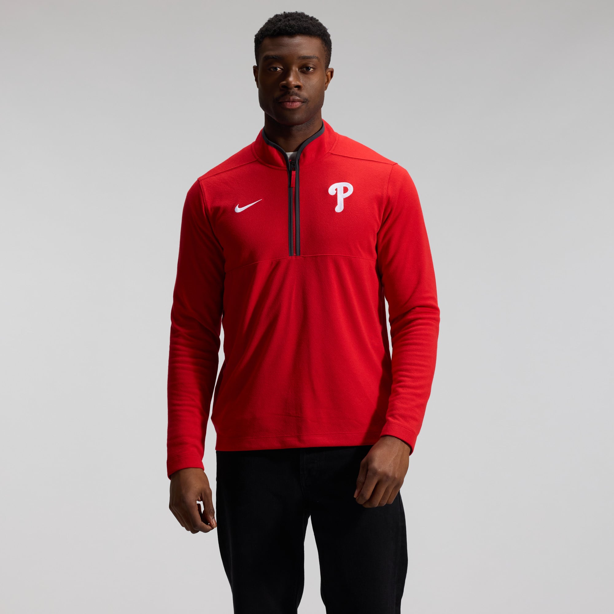 Men's Nike Red Philadelphia Phillies Dri-FIT Victory Half-Zip Pullover