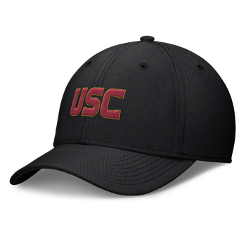 Men's Nike Black USC Trojans Rise SwooshFlex Dri-FIT Hat