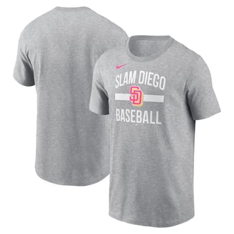 Men's Nike Heather Gray San Diego Padres City Connect Arched Team Phrase T-Shirt