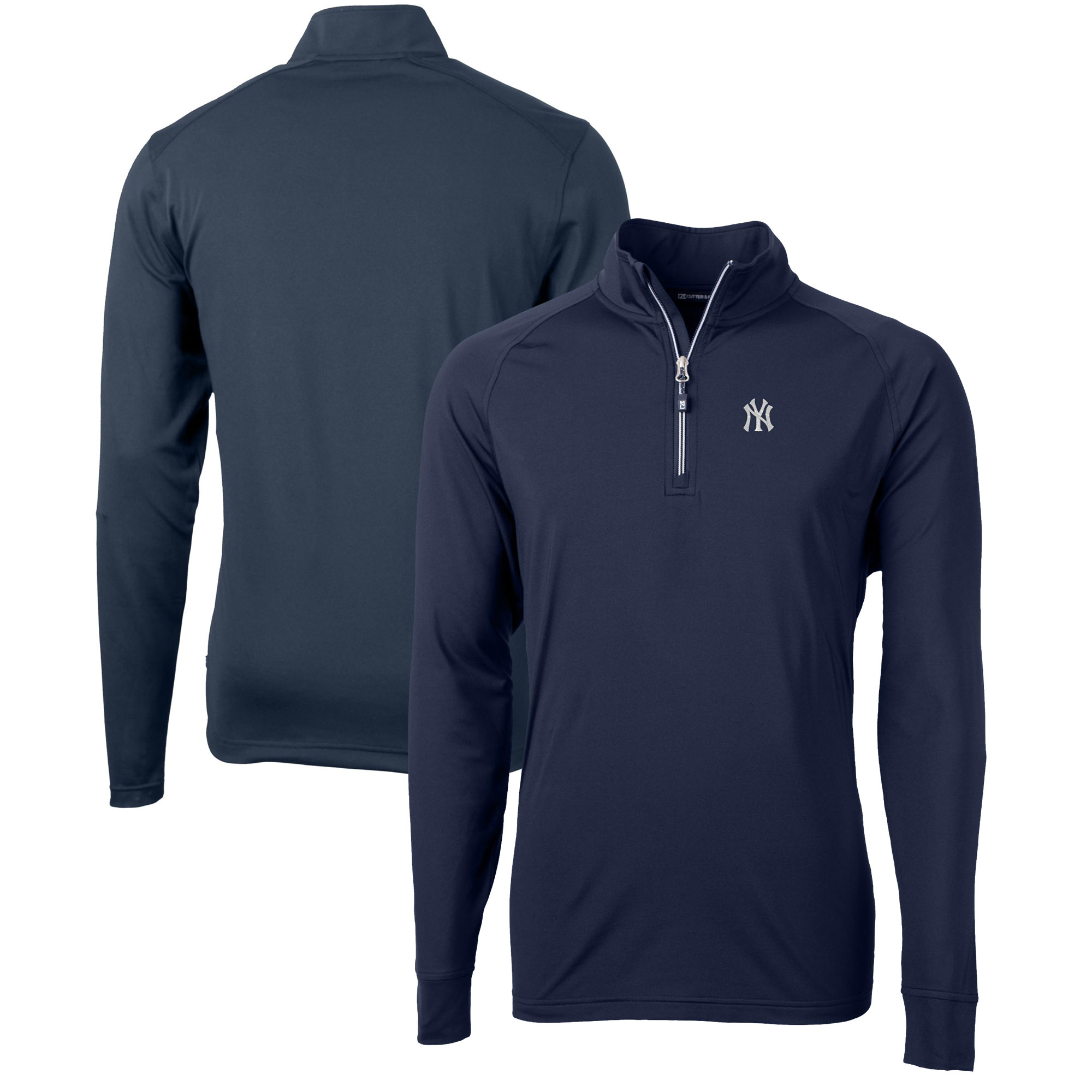 Men’s Cutter & Buck Navy New York Yankees Adapt Eco Knit Stretch Recycled Quarter-Zip Pullover Top Men’s Cutter & Buck Navy New York Yankees Adapt Eco Knit Stretch Recycled Quarter-Zip Pullover Top