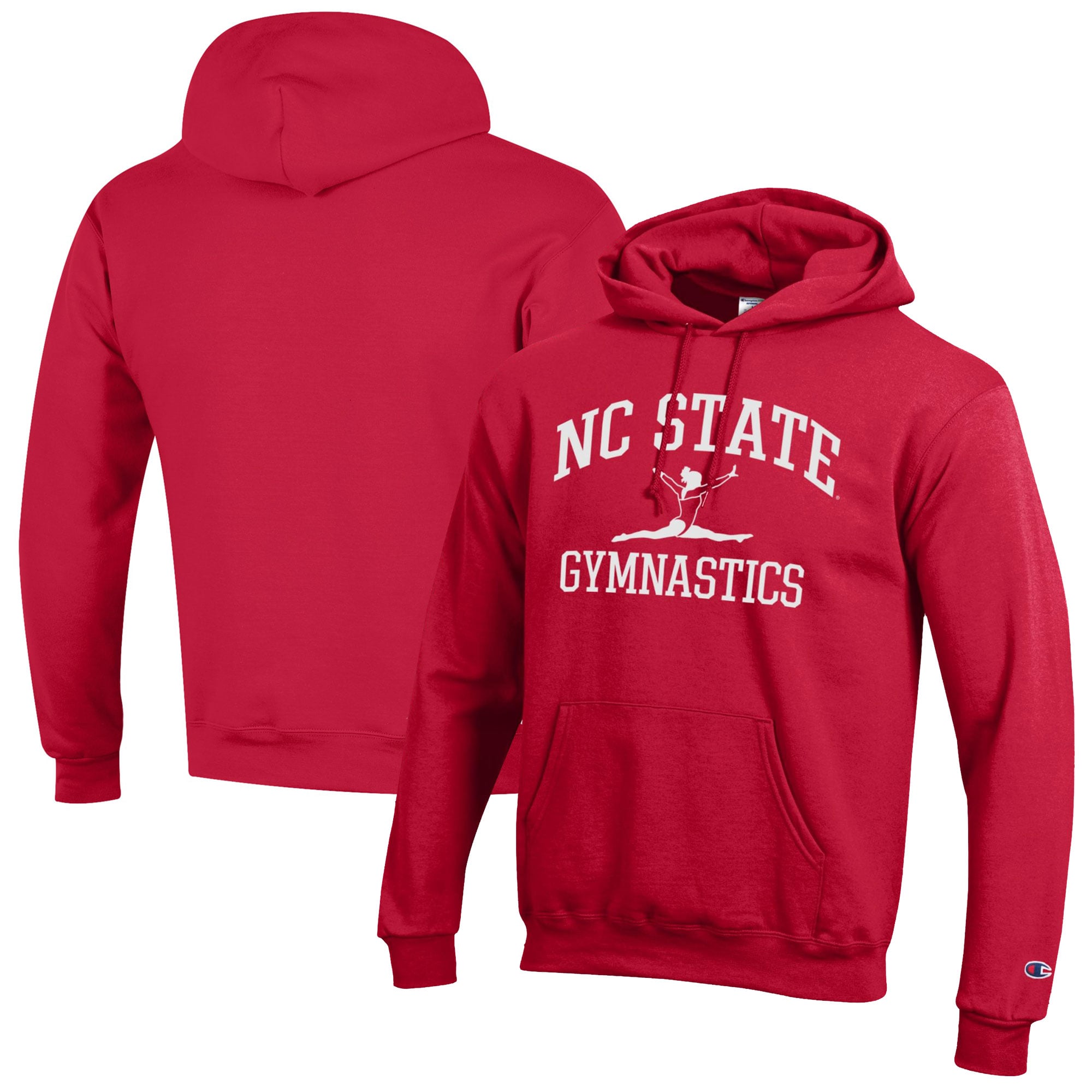Men's Champion  Red NC State Wolfpack Gymnastics Icon Powerblend Pullover Hoodie