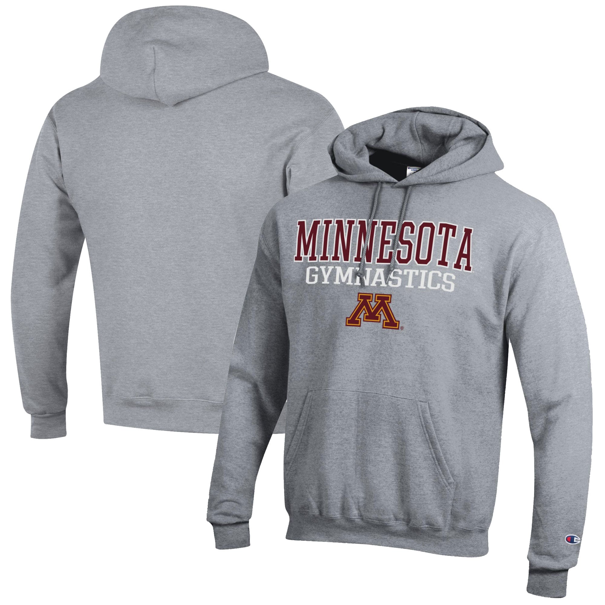 Men's Champion  Gray Minnesota Golden Gophers Gymnastics Stack Powerblend Pullover Hoodie