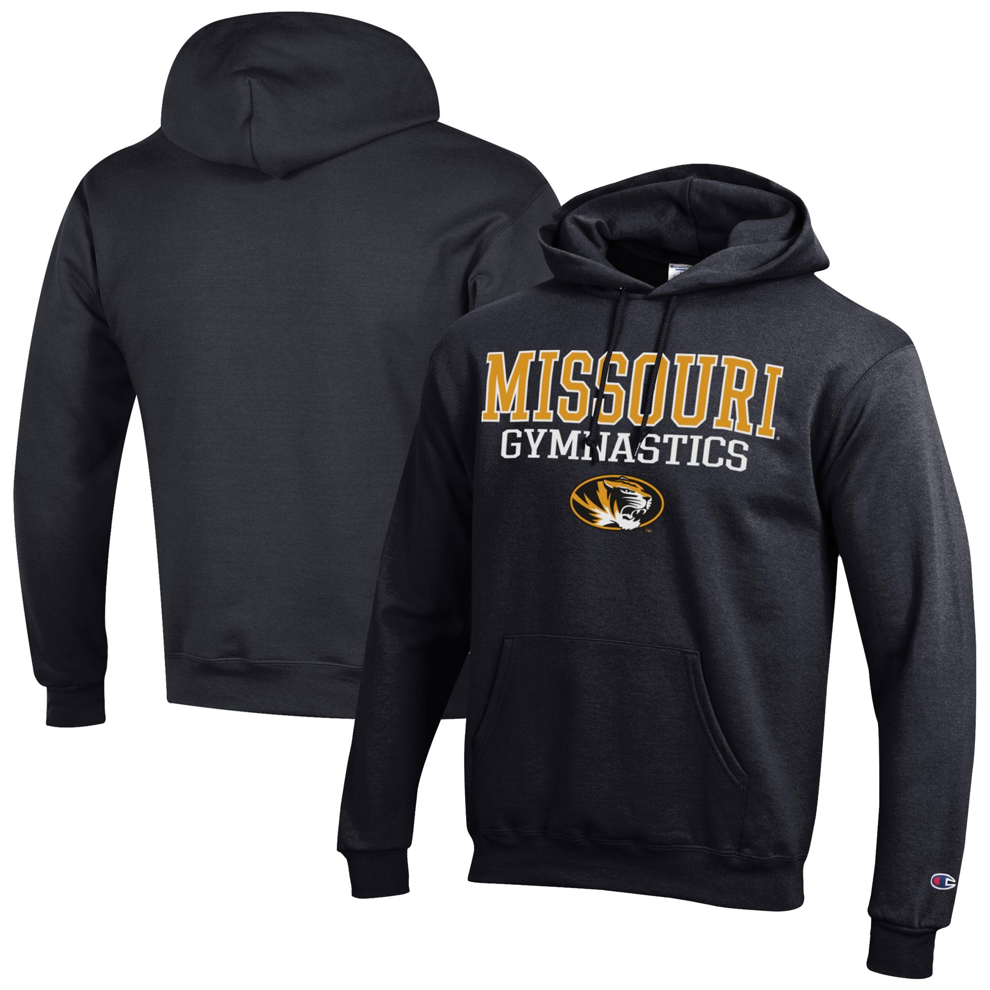 Men's Champion  Black Missouri Tigers Gymnastics Stack Powerblend Pullover Hoodie