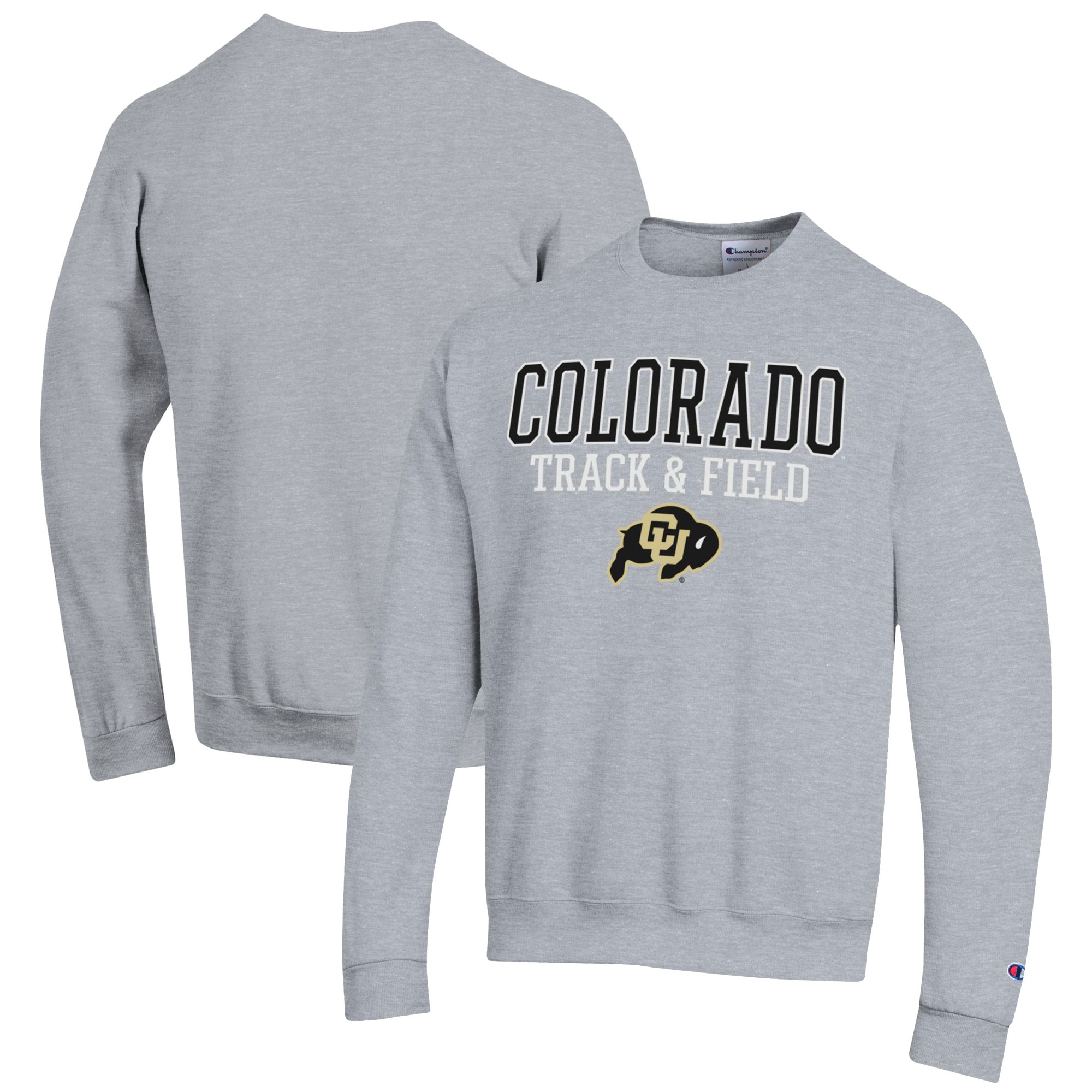 Men’s Champion Gray Colorado Buffaloes Track & Field Stack Powerblend Pullover Sweatshirt Men’s Champion Gray Colorado Buffaloes Track & Field Stack Powerblend Pullover Sweatshirt