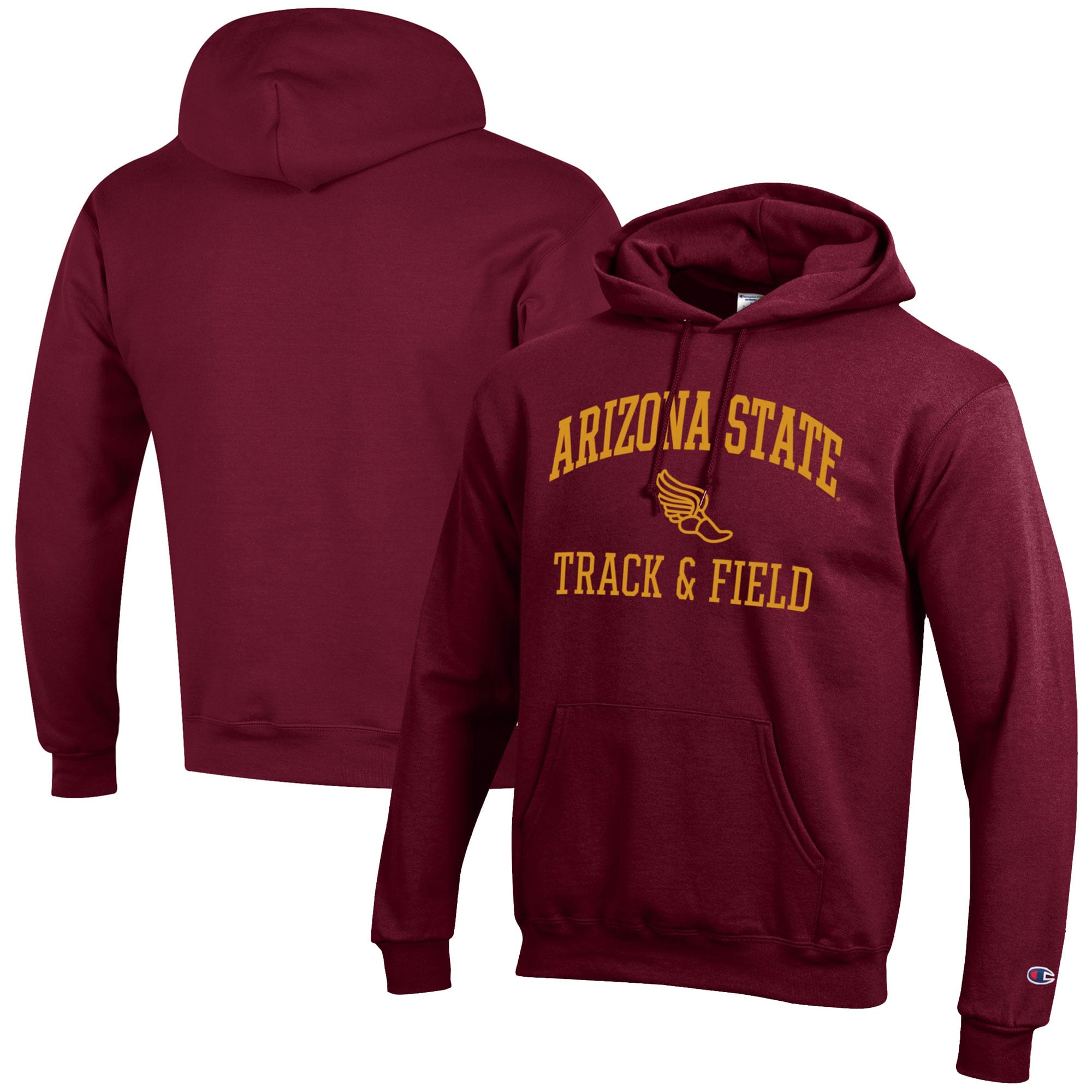 Men's Champion  Maroon Arizona State Sun Devils Track & Field Icon Powerblend Pullover Hoodie