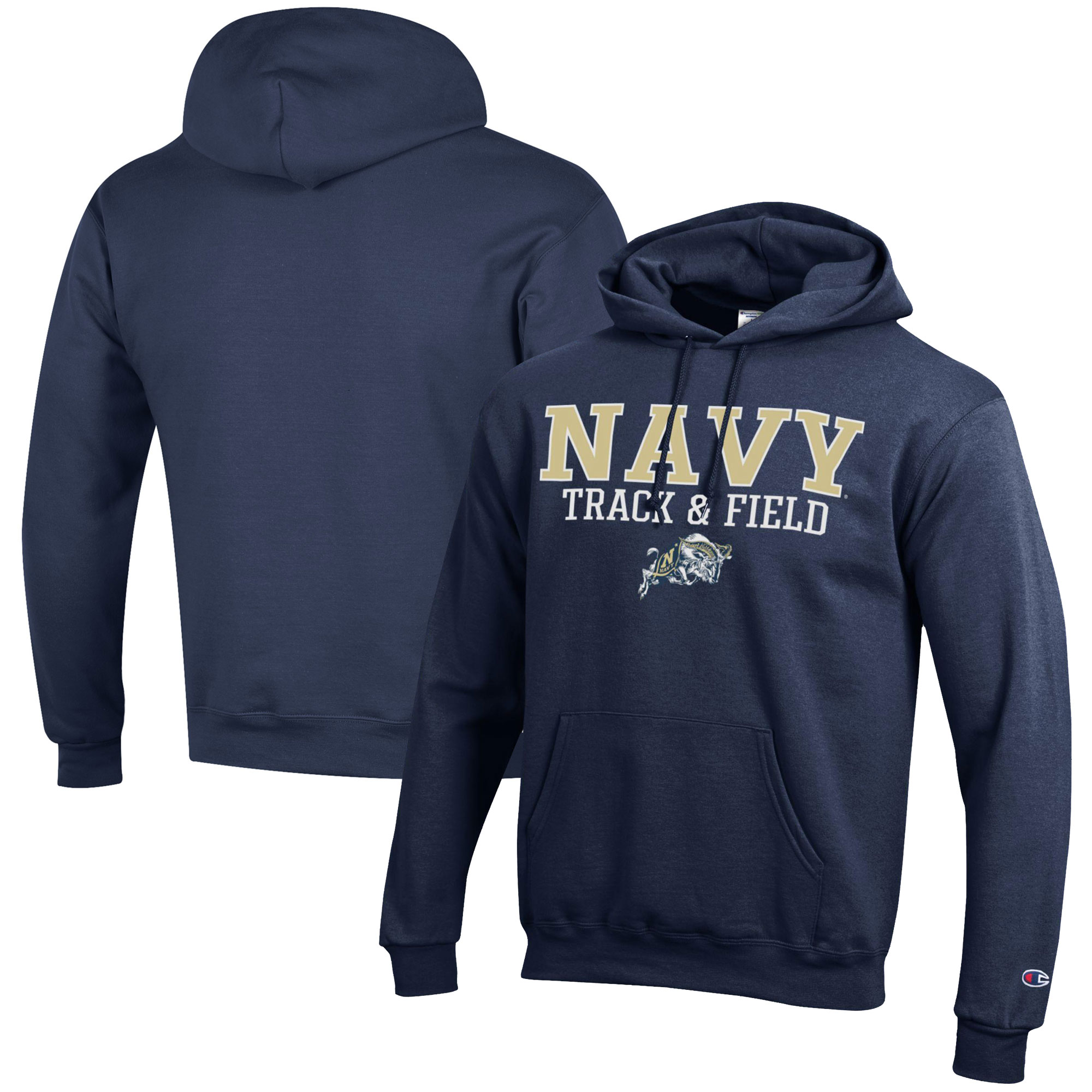 Men’s Champion Navy Navy Midshipmen Track & Field Stack Powerblend Pullover Hoodie Men’s Champion Navy Navy Midshipmen Track & Field Stack Powerblend Pullover Hoodie
