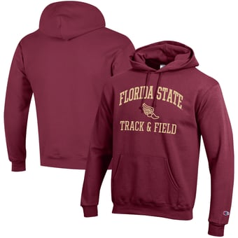 Men's Champion  Garnet Florida State Seminoles Track & Field Icon Powerblend Pullover Hoodie
