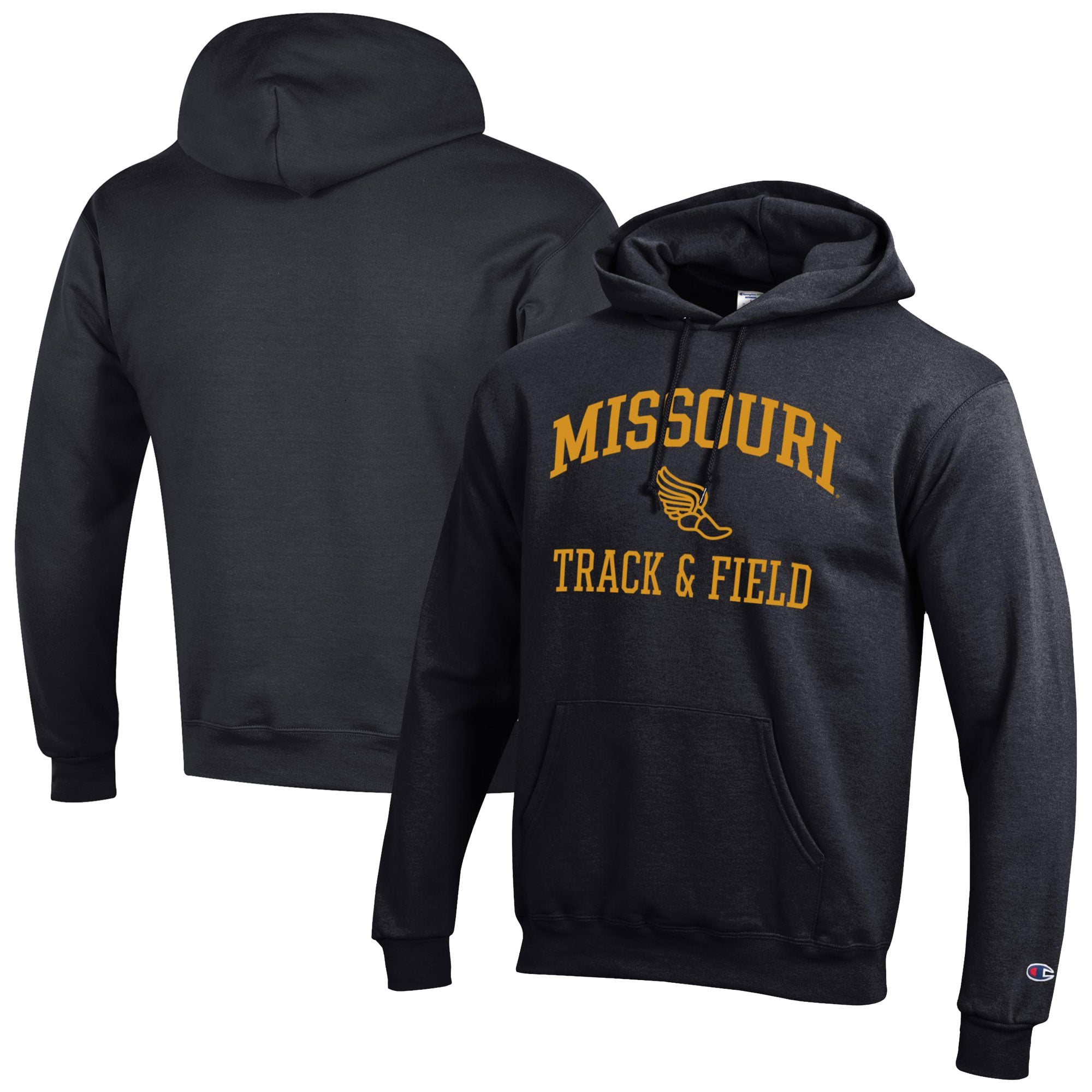 Men's Champion  Black Missouri Tigers Track & Field Icon Powerblend Pullover Hoodie