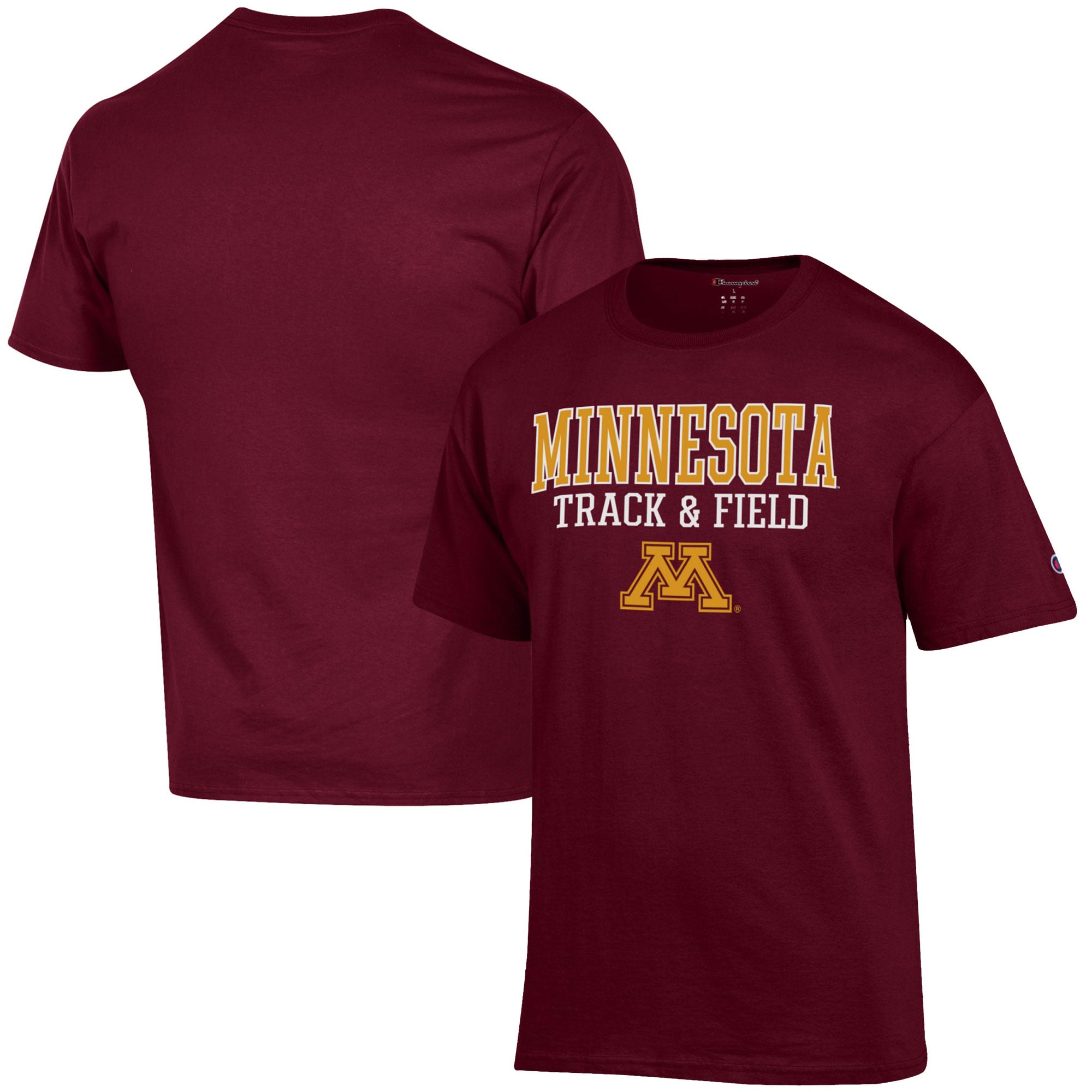 Men's Champion  Maroon Minnesota Golden Gophers Track & Field Stack T-Shirt