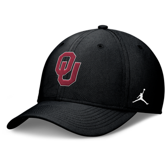 Men's Jordan Brand Black Oklahoma Sooners Rise SwooshFlex Dri-FIT Hat