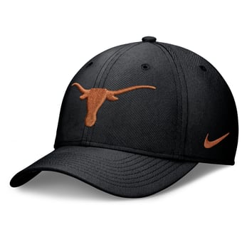 Men's Nike Black Texas Longhorns Rise SwooshFlex Dri-FIT Hat