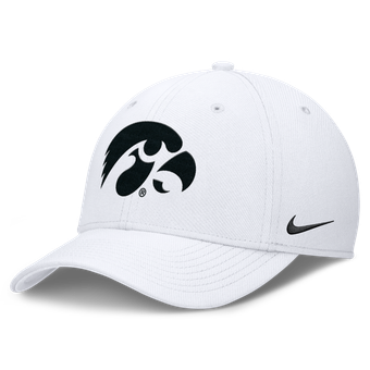 Men's Nike White Iowa Hawkeyes Rise SwooshFlex Dri-FIT Hat