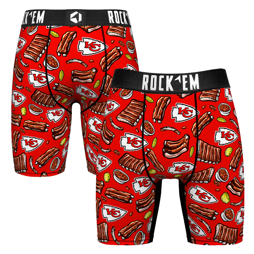 Men's Rock Em Red Kansas City Chiefs BBQ Ribs Boxer Briefs