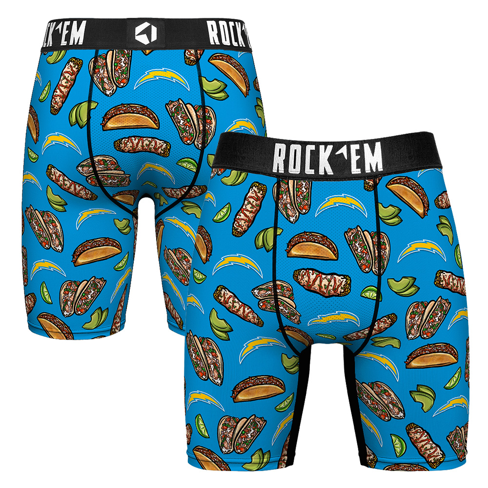 Men's Rock Em Powder Blue Los Angeles Chargers Tacos Boxer Briefs