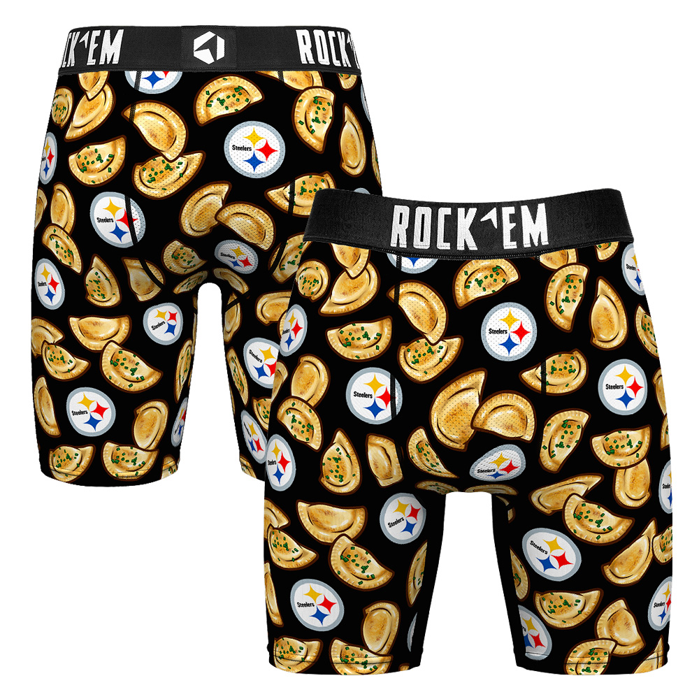 Men's Rock Em Black Pittsburgh Steelers Pierogis Boxer Briefs
