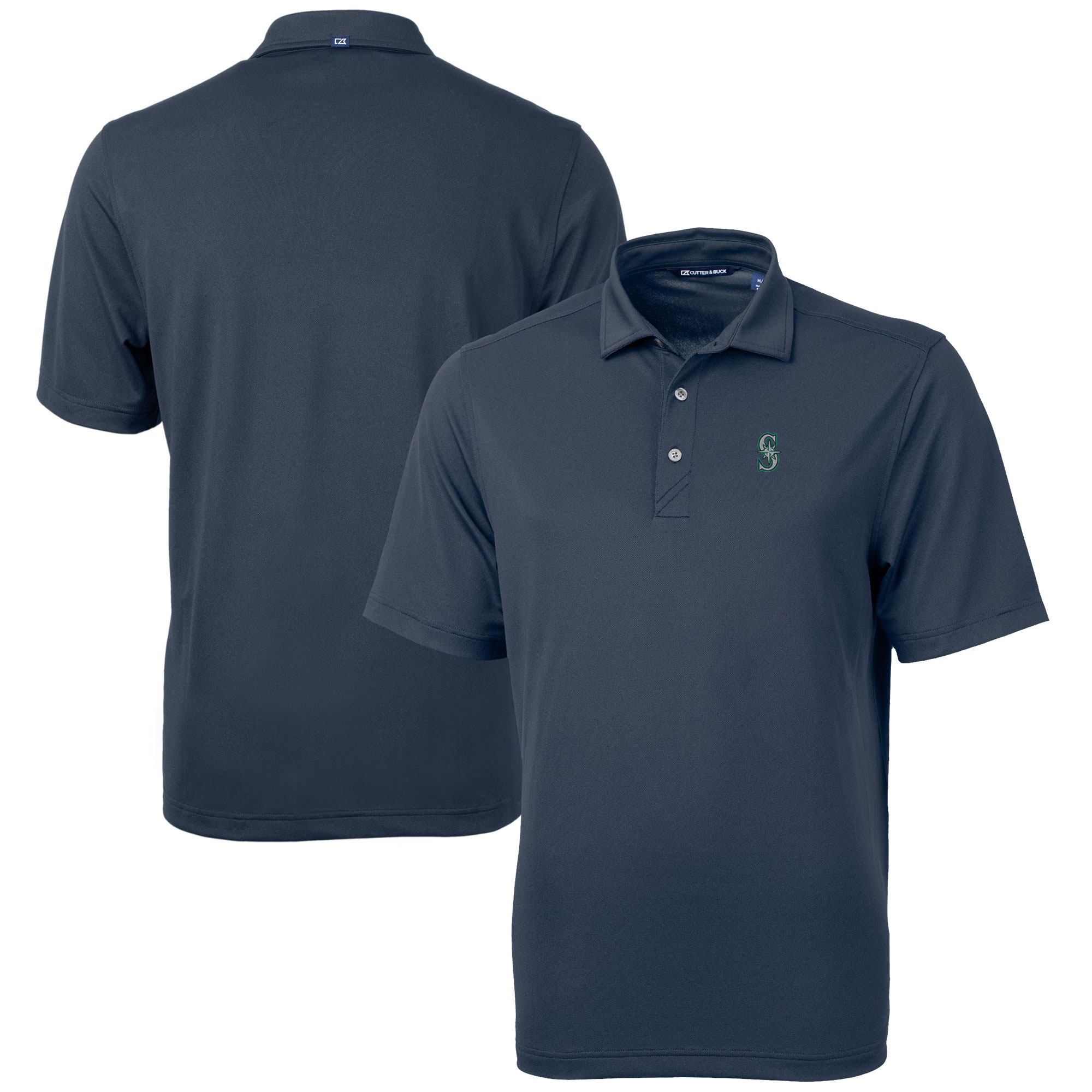 Men’s Cutter & Buck Navy Seattle Mariners Big & Tall Virtue Eco Pique Recycled Polo Men’s Cutter & Buck Navy Seattle Mariners Big & Tall Virtue Eco Pique Recycled Polo