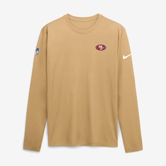 Men's Nike Gold San Francisco 49ers Sideline Small Logo Legend Dri-FIT Long Sleeve T-Shirt