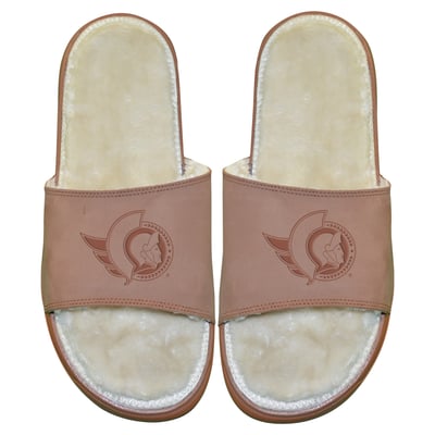 Men's ISlide Ottawa Senators Nubuck Fur Primary Logo Sandals