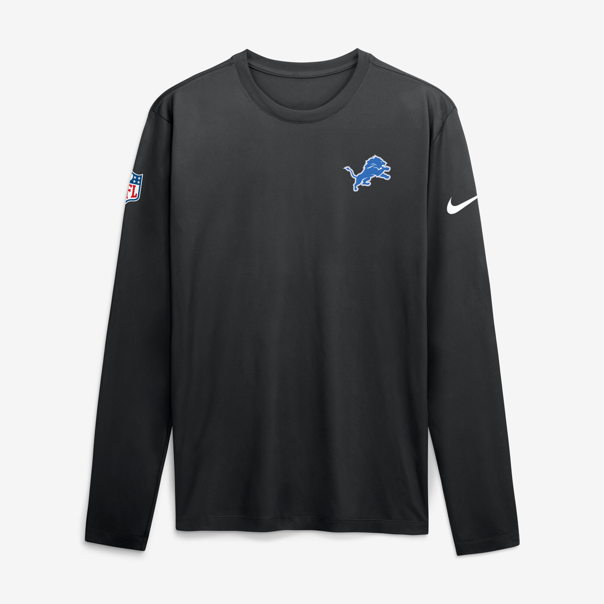 Men's Nike Black Detroit Lions Sideline Small Logo Legend Dri-FIT Long Sleeve T-Shirt