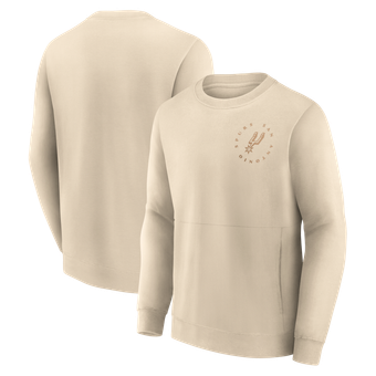 Men's Fanatics  Natural San Antonio Spurs Crossover Fleece Crewneck Sweatshirt
