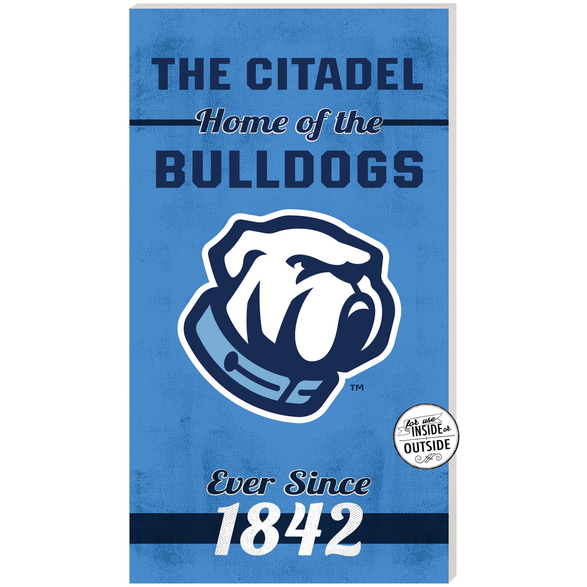 Citadel Bulldogs 11'' x 20'' Indoor/Outdoor Home Of The Sign