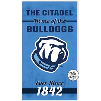 Citadel Bulldogs 11'' x 20'' Indoor/Outdoor Home Of The Sign