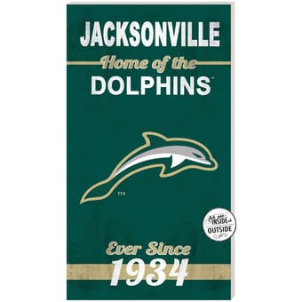 JU Dolphins 11'' x 20'' Indoor/Outdoor Home Of The Sign