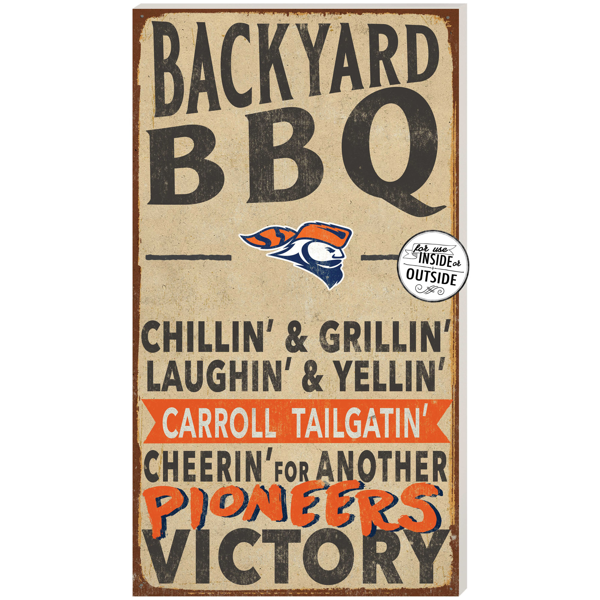 Carroll University Pioneers 11'' x 20'' Indoor/Outdoor BBQ Sign