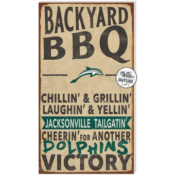 JU Dolphins 11'' x 20'' Indoor/Outdoor BBQ Sign