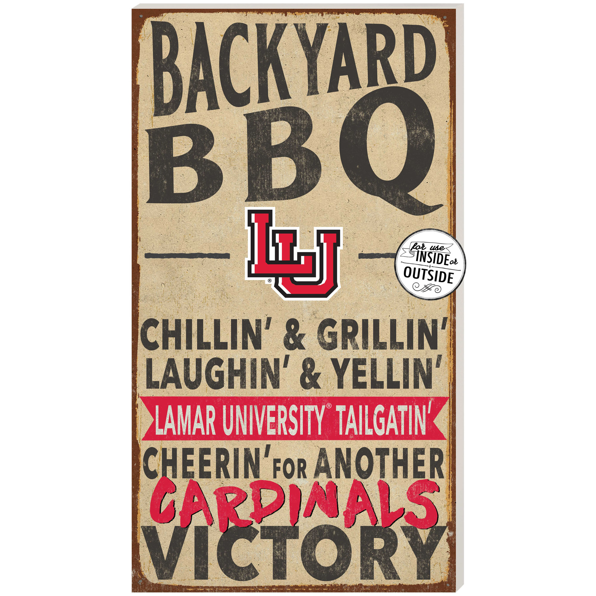 Lamar Cardinals 11'' x 20'' Indoor/Outdoor BBQ Sign