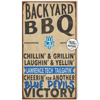 Lawrence Technological University Blue Devils 11'' x 20'' Indoor/Outdoor BBQ Sign