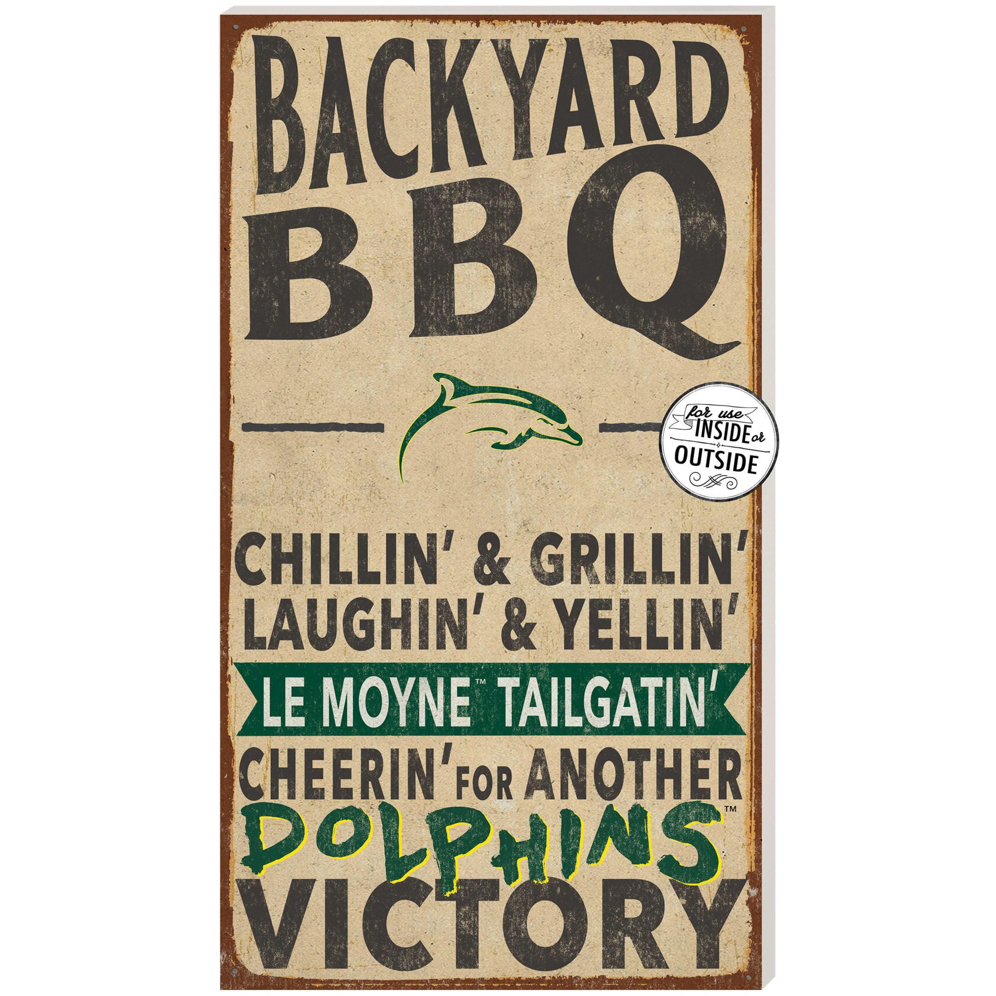 Le Moyne Dolphins 11'' x 20'' Indoor/Outdoor BBQ Sign