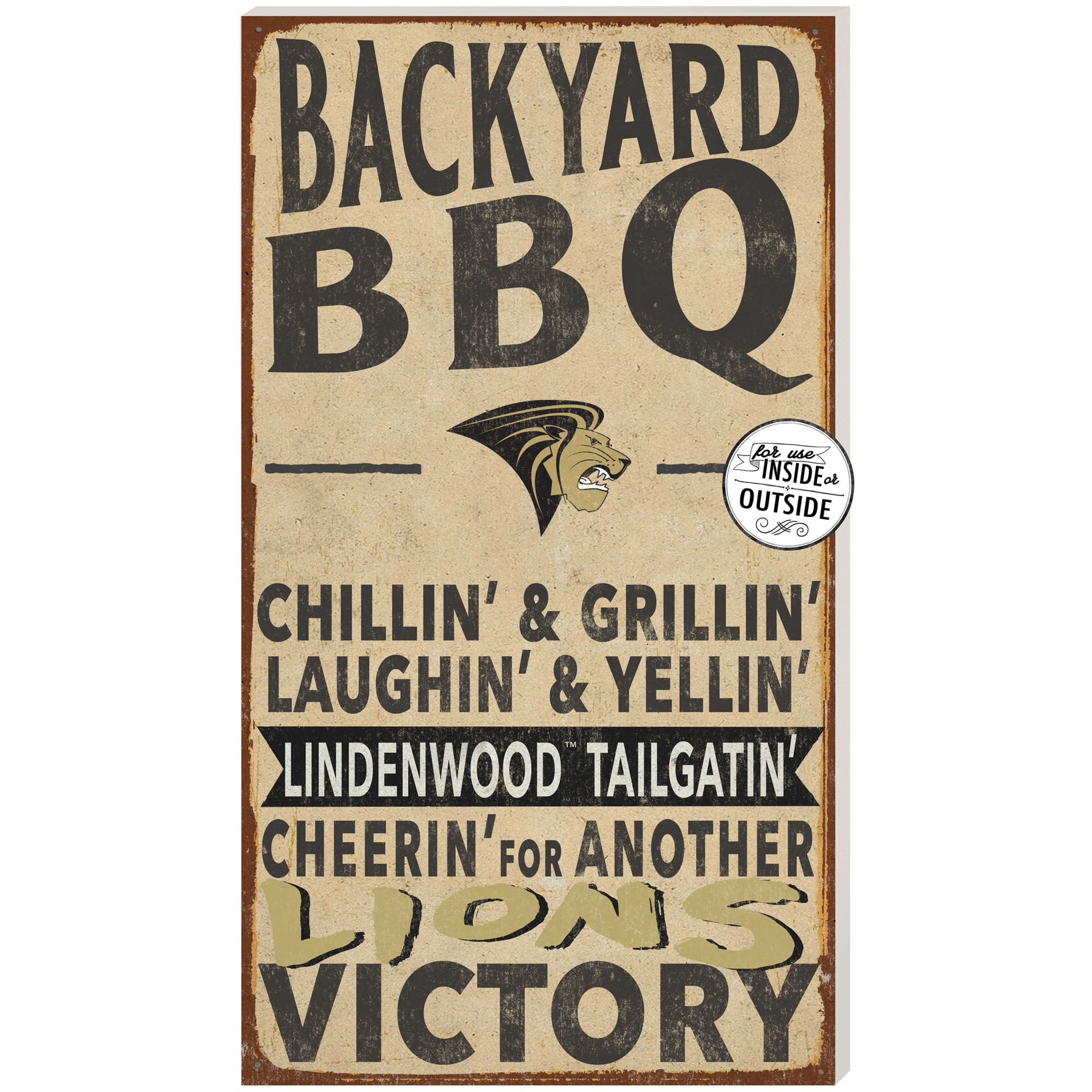 Lindenwood Lions 11'' x 20'' Indoor/Outdoor BBQ Sign