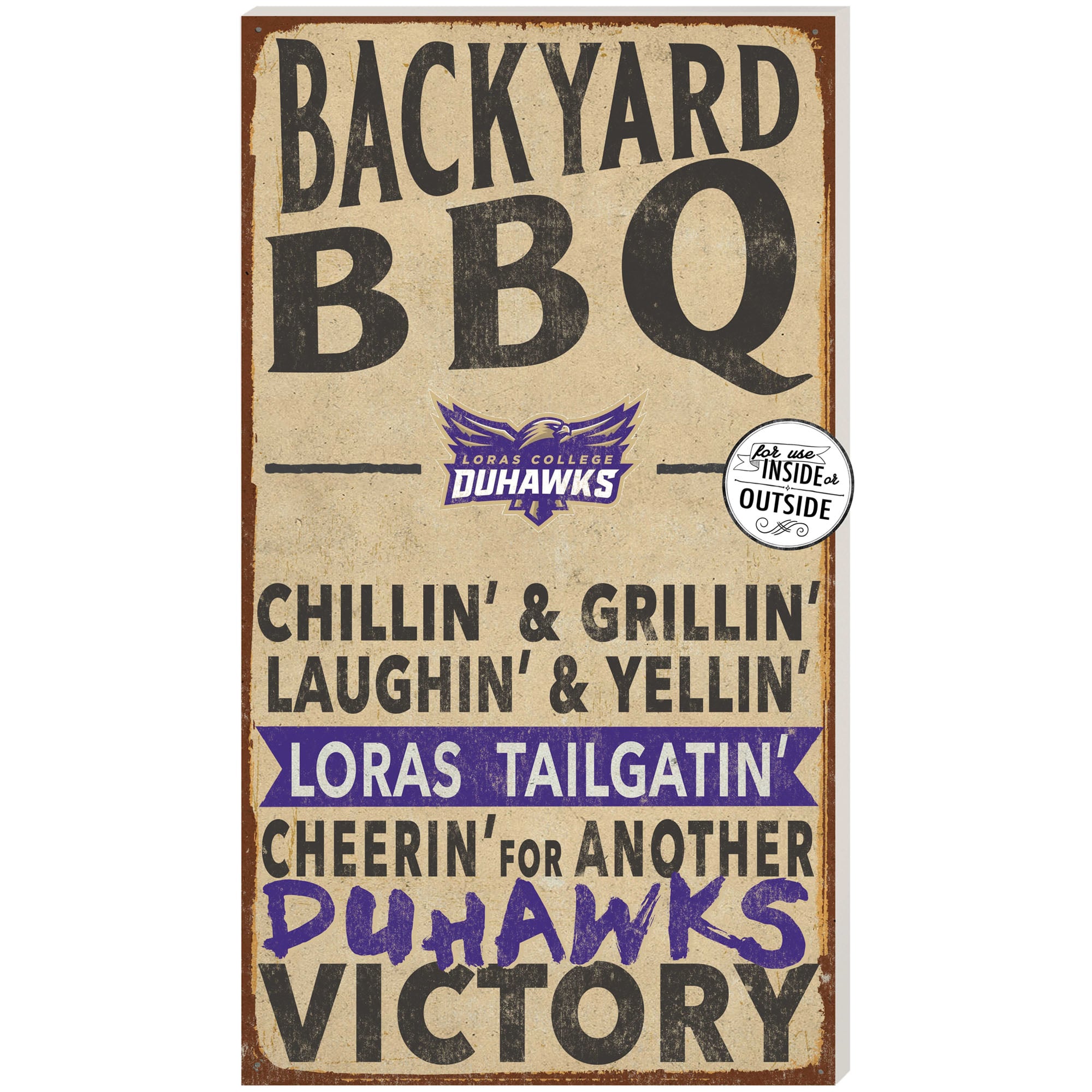 Loras College Duhawks 11'' x 20'' Indoor/Outdoor BBQ Sign