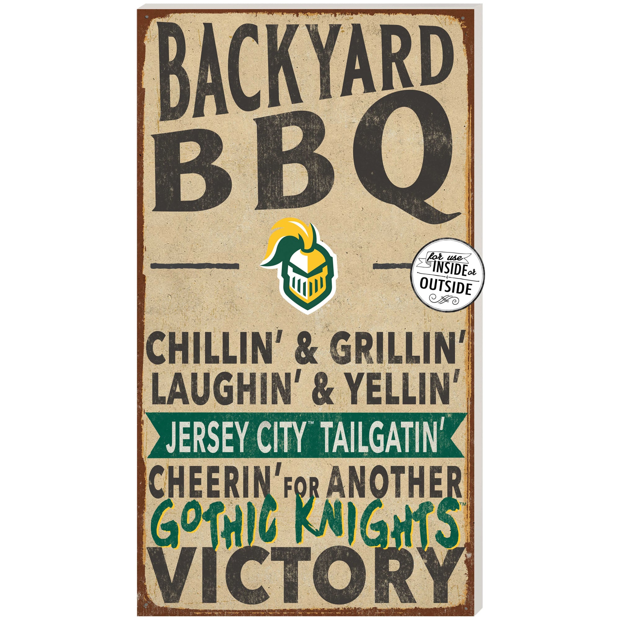 New Jersey City Gothic Knights 11'' x 20'' Indoor/Outdoor BBQ Sign