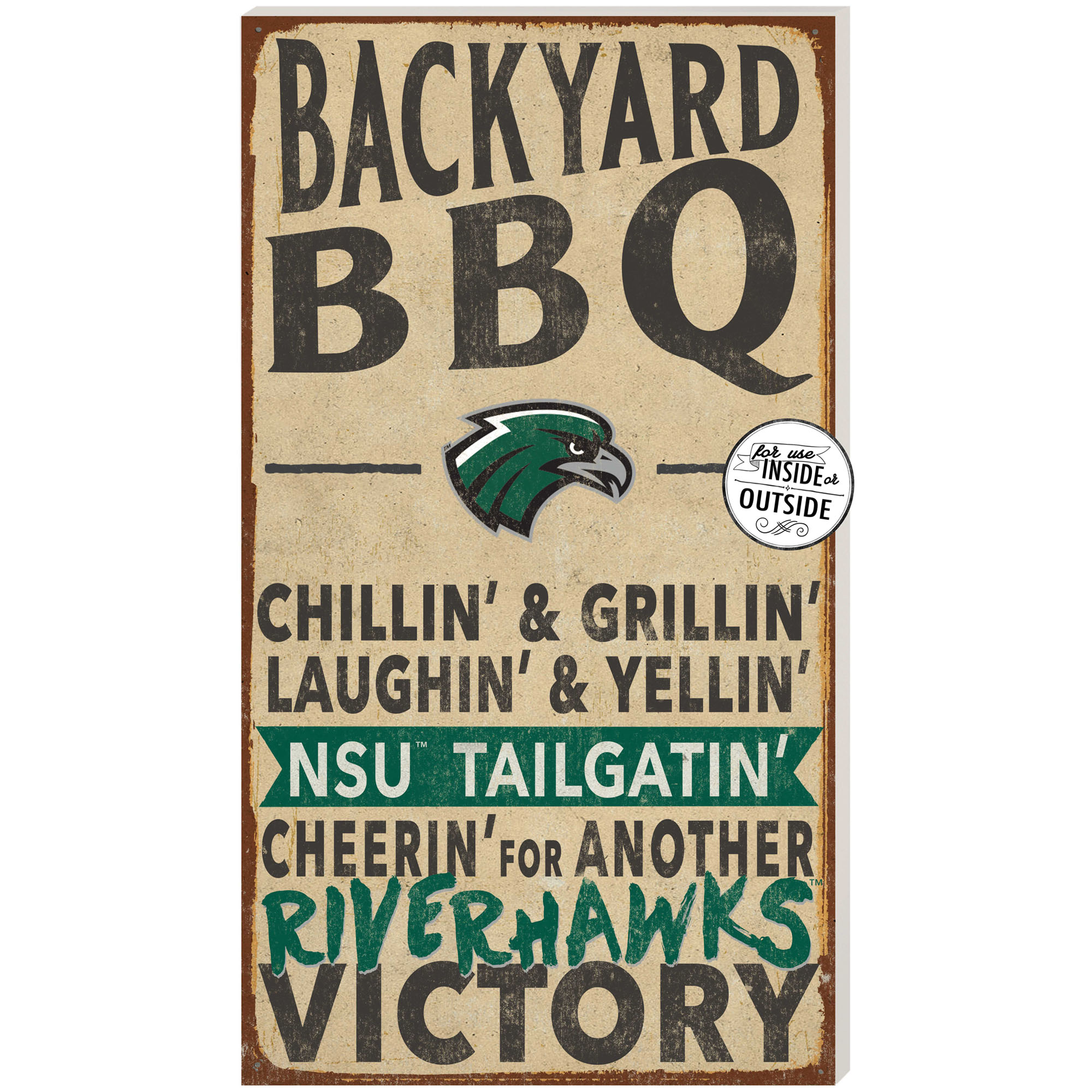 Northeastern State Riverhawks 11'' x 20'' Indoor/Outdoor BBQ Sign