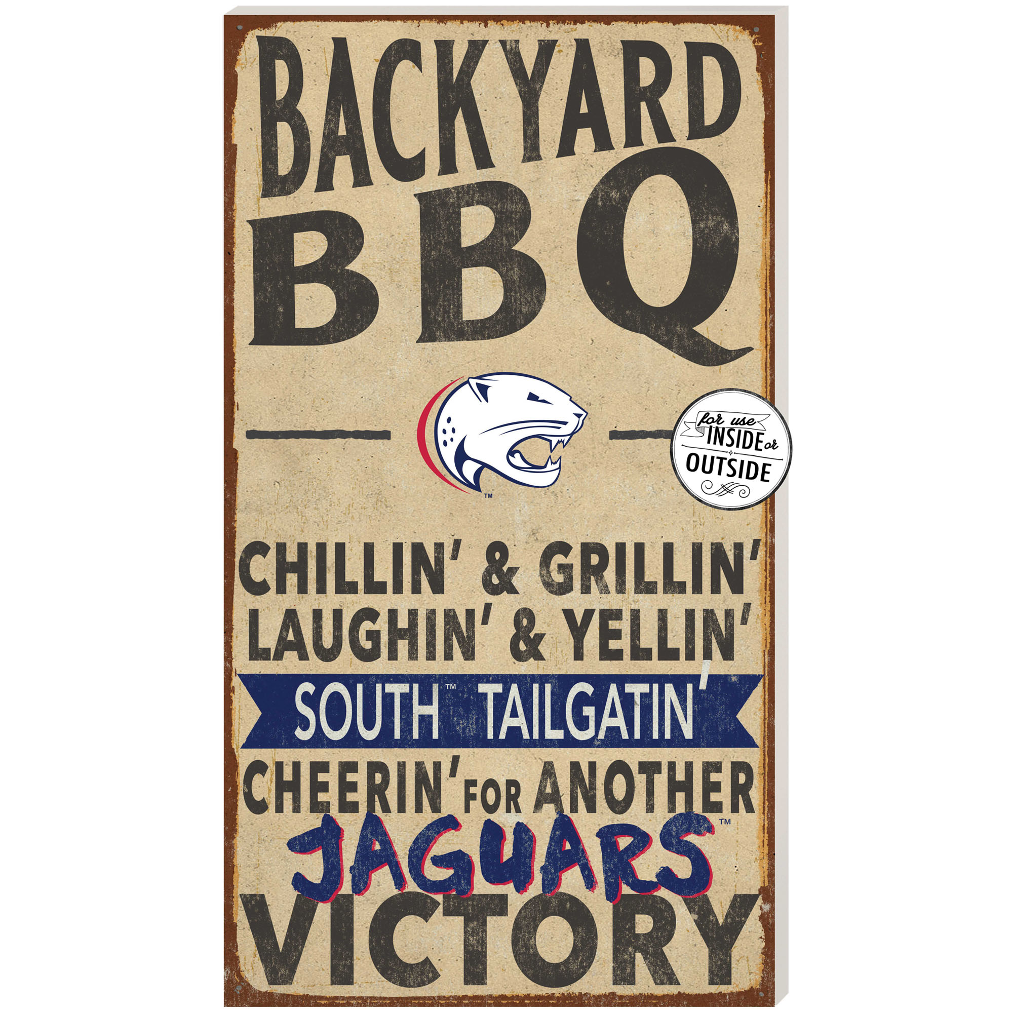 South Alabama Jaguars 11'' x 20'' Indoor/Outdoor BBQ Sign
