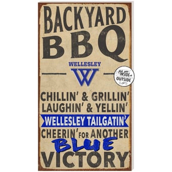 Wellesley Blue 11'' x 20'' Indoor/Outdoor BBQ Sign