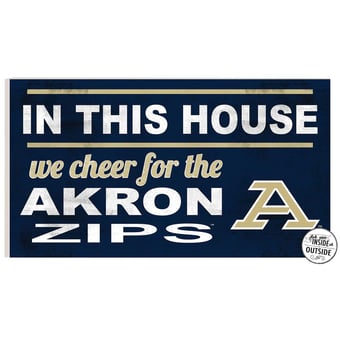 Akron Zips 11" x 20" Indoor/Outdoor In This House Sign
