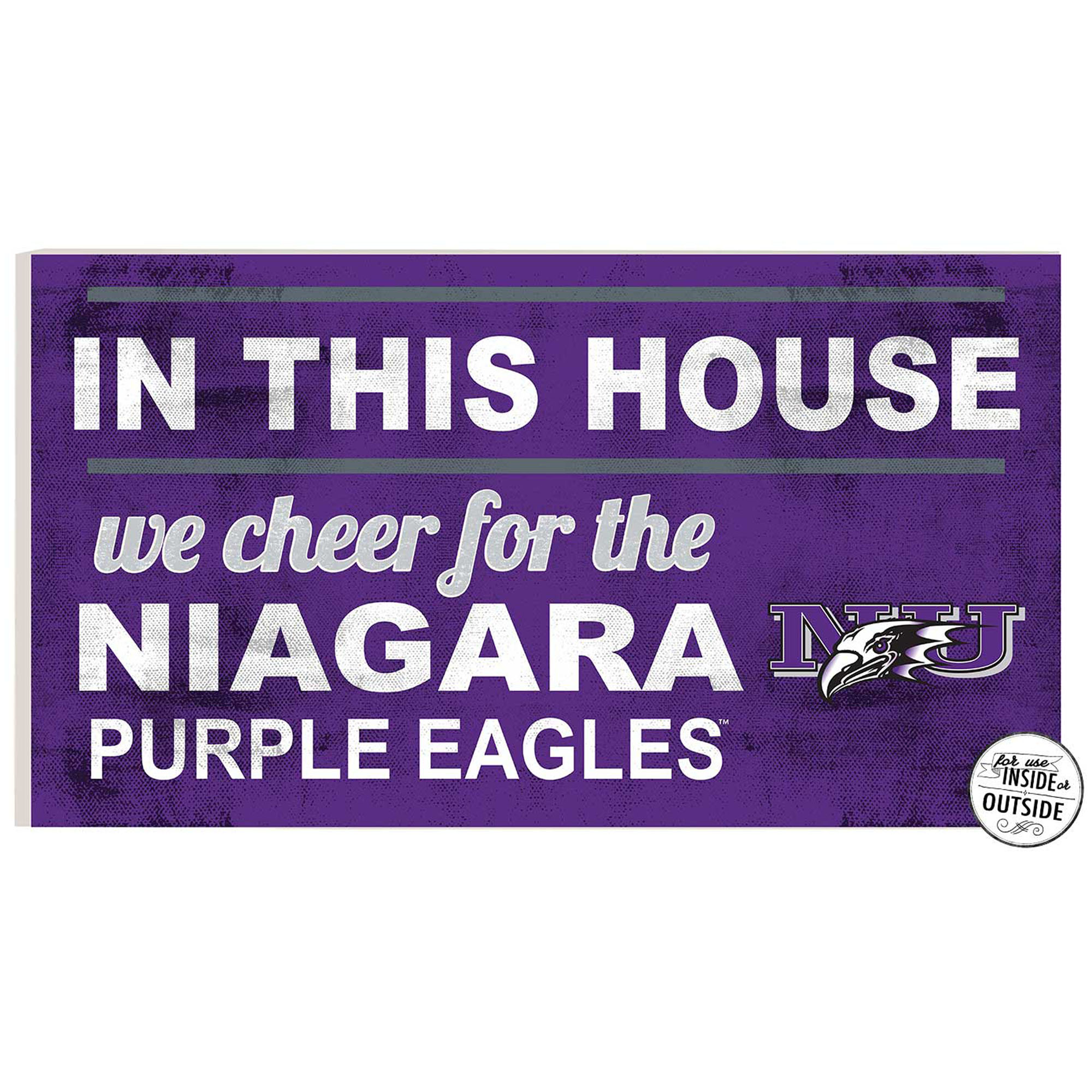 Niagara Purple Eagles 11" x 20" Indoor/Outdoor In This House Sign