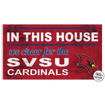 Saginaw Valley State Cardinals 11" x 20" Indoor/Outdoor In This House Sign