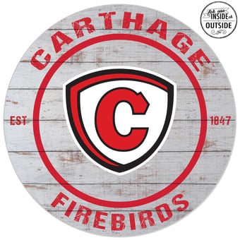 Carthage Firebirds 20'' Indoor/Outdoor Weathered Circle Sign