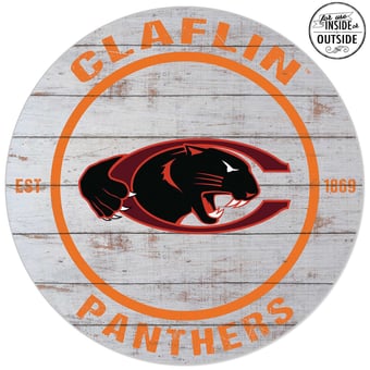 Claflin Panthers 20'' Indoor/Outdoor Weathered Circle Sign