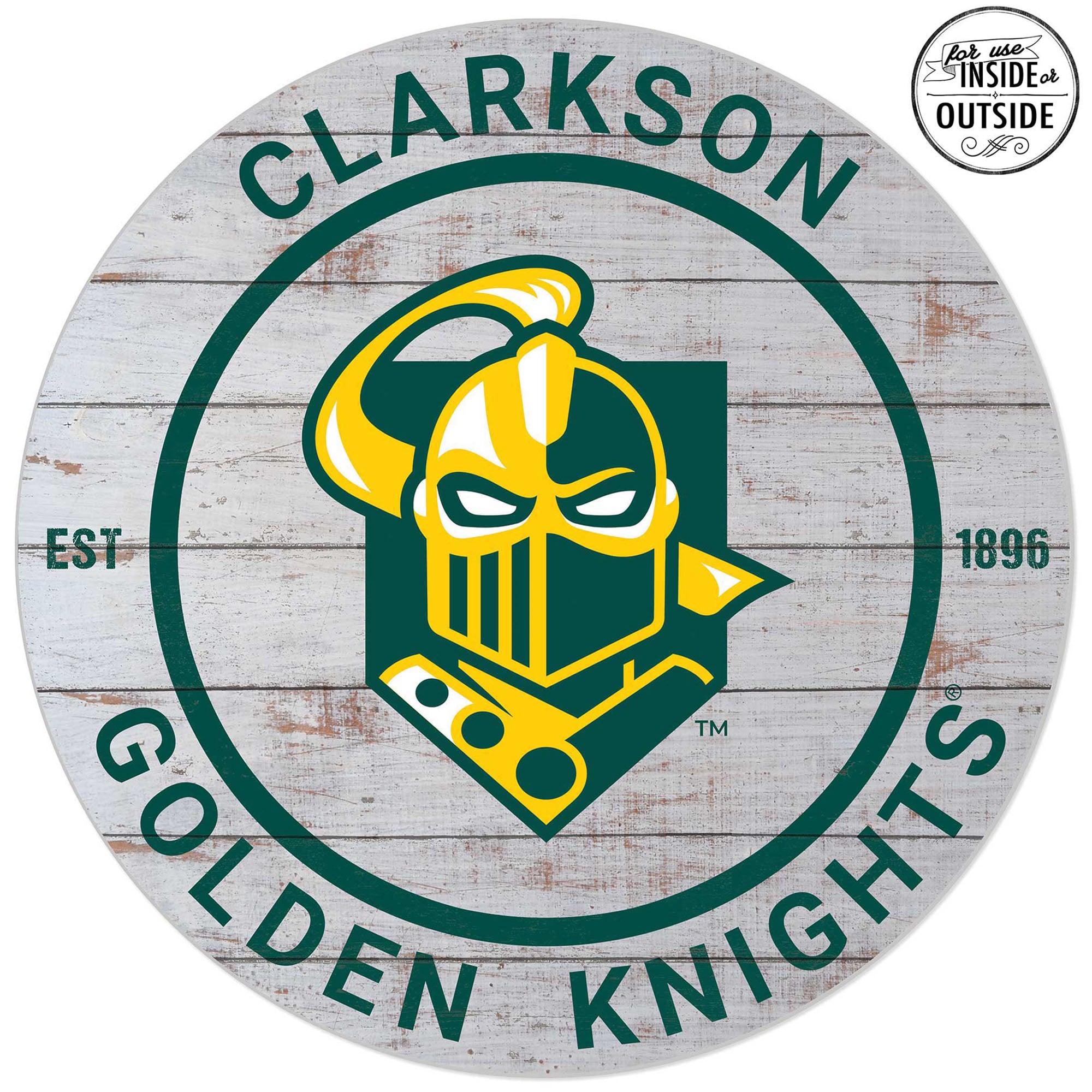 Clarkson Golden Knights 20'' Indoor/Outdoor Weathered Circle Sign