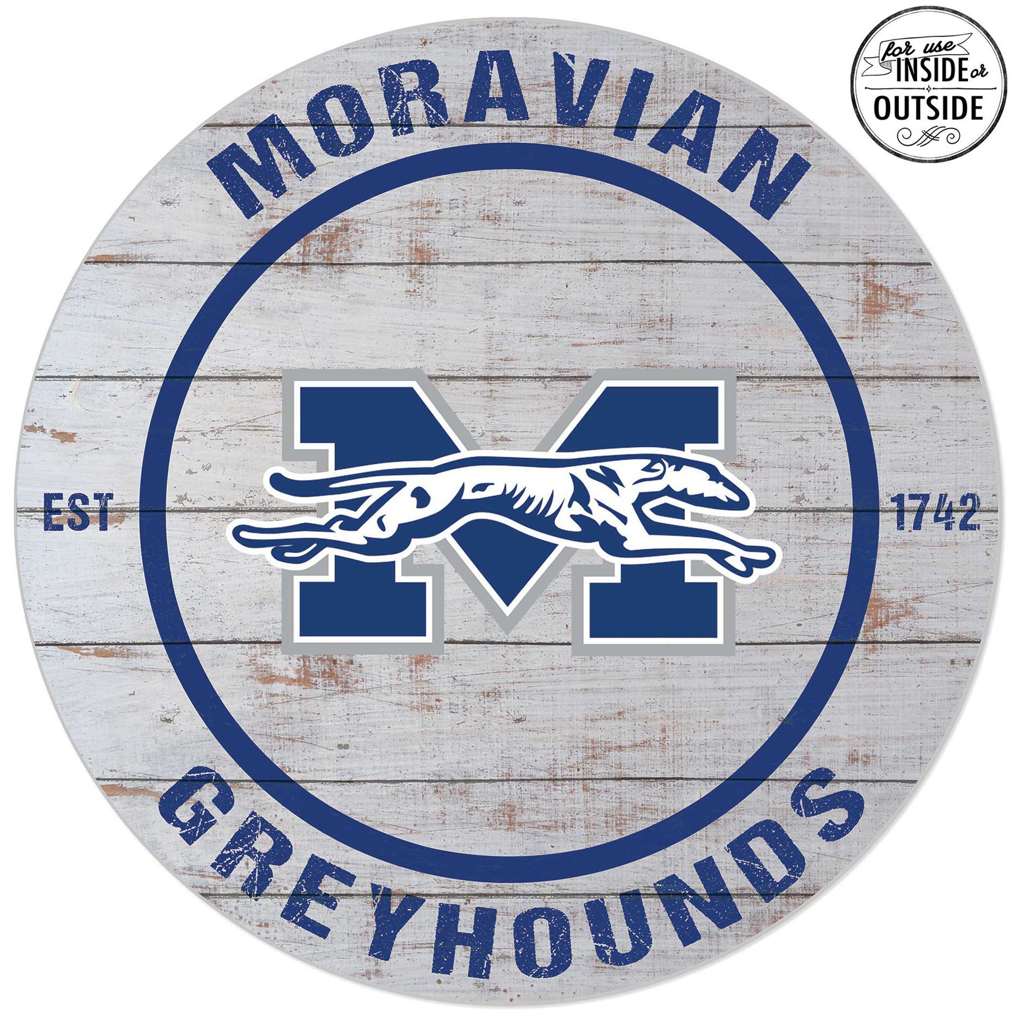 Moravian Greyhounds 20'' Indoor/Outdoor Weathered Circle Sign