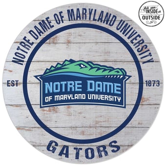 Notre Dame of Maryland Gators 20'' Indoor/Outdoor Weathered Circle Sign