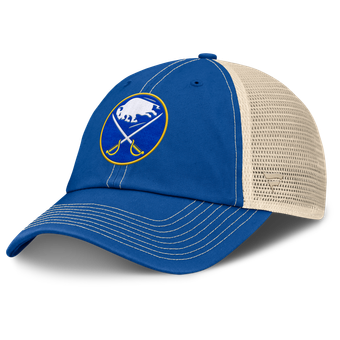 Men's Fanatics Royal/Natural Buffalo Sabres Rival Trucker Adjustable Hat