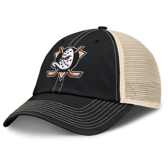 Men's Fanatics Black/Natural Anaheim Ducks Rival Trucker Adjustable Hat