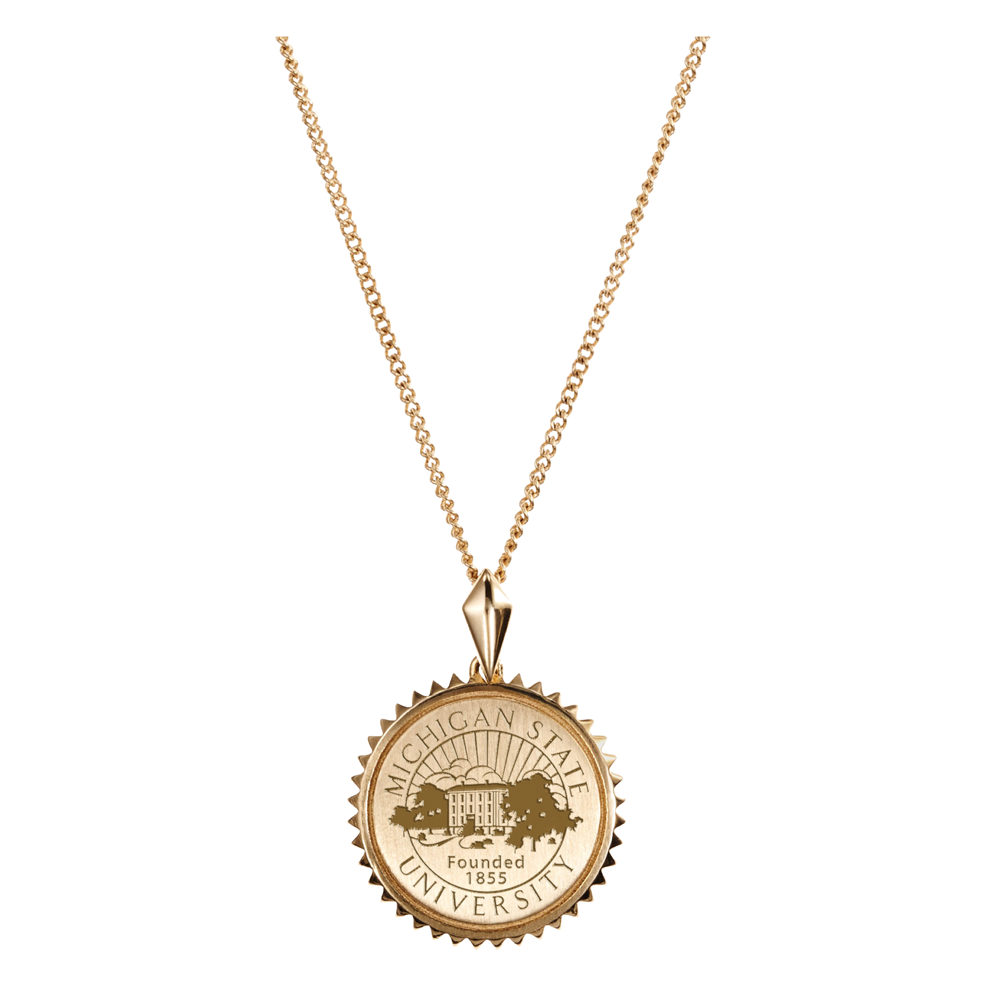 Women's Kyle Cavan  Gold Michigan State Spartans Sunburst Necklace