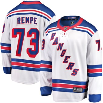 Men's Fanatics Matt Rempe White New York Rangers Away Breakaway Jersey
